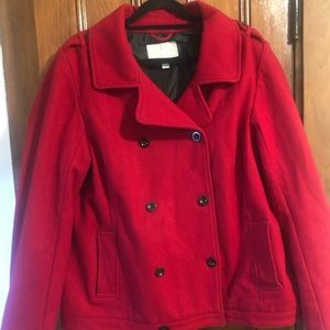 Red Old Navy Peacoat